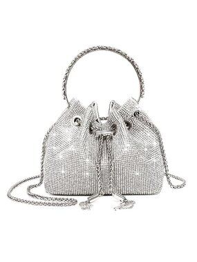 Rhinestone Bucket Bag Sparkly Clutch Evening Purse for Women